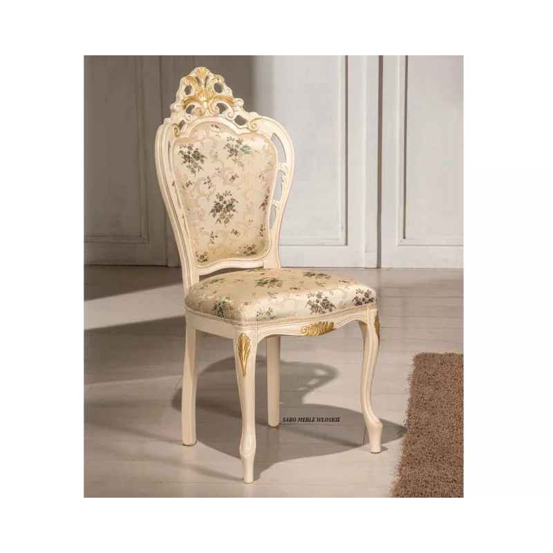 Krzesło Klasyka "718"b/p kość słoniowa-złote