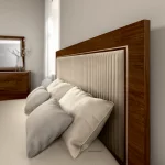 Łóżko Ivo/200 tapicerowane orzechowe