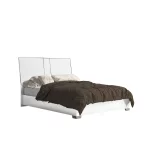 Nowoczesne łóżko 180 włoskie Kolekcja Biała czernione uchwyty