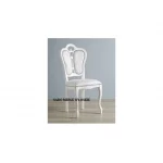 Stół rozkł.okrągły+4 krzesła Gritte/MED biało-srebrny