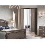 Klasyczny zestaw do sypialni Bona/180 panel/toaletka brązowo-srebrna oferta specjalna