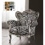 Fotel Barocco zebra/lakier srebrny