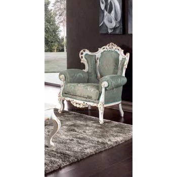 Fotel MEDALION/ARTDECO/3148 biało-złoty