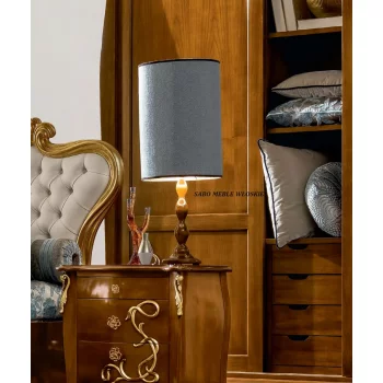 Klasyczna lampa drewniana Siena stołowa orzechowa