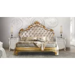 Klasyczne łóżko SZ7503/180 srebrno-złote