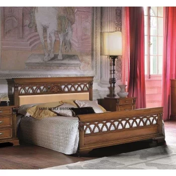 Klasyczne łóżko traforata x 2 Domenico/160 tapic.wiśniowe