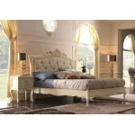 Klasyczne łóżko Wenecja/180/C2126 pudrowo-srebrne