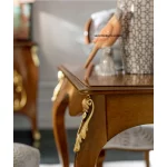 Klasyczny prostokątny stół Siena/180 rozkładany orzechowo-złoty