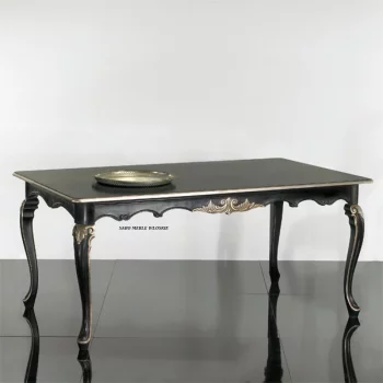 Klasyczny stół drewniany rozkładany "311" czarno-srebrny