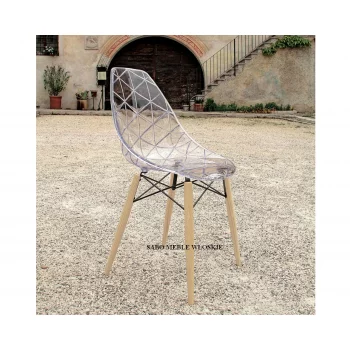 Krzesło 0105 wood przeźroczyste neutralne