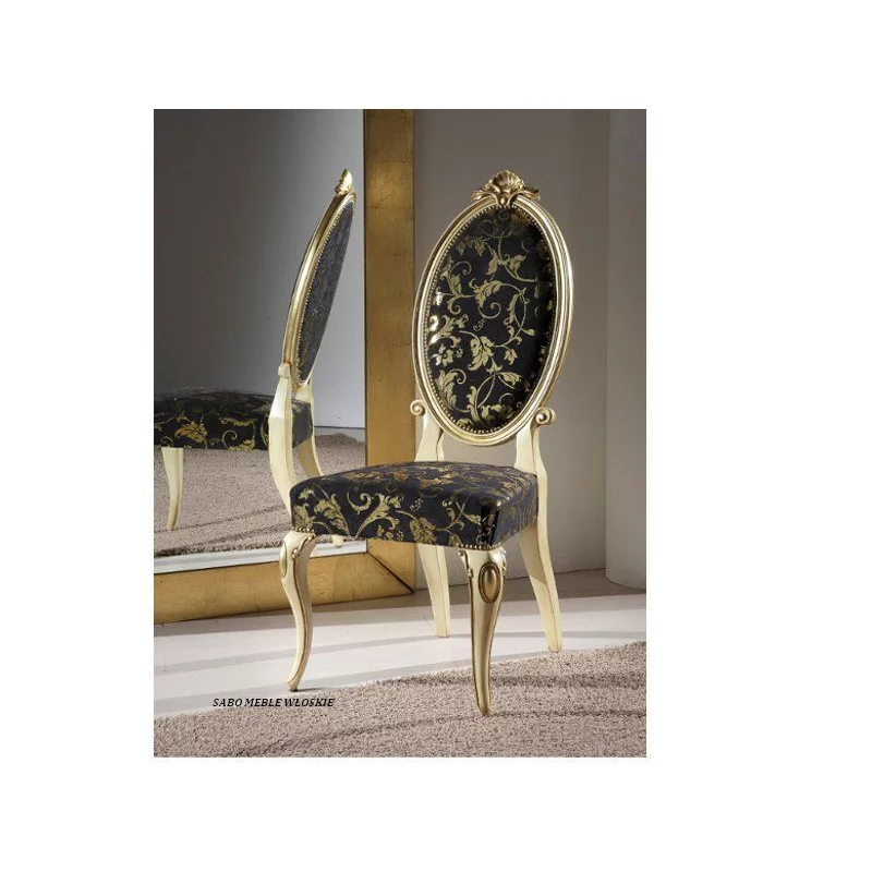 Krzesło "0371"b/p kość słoniowa-złote