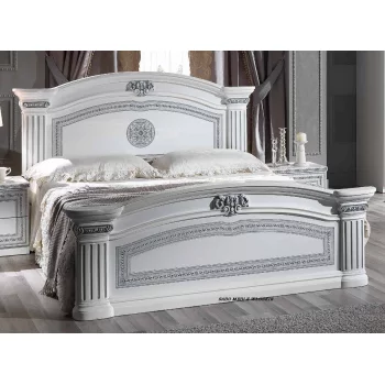 łóżko 160 ALESSANDRO biało-srebrne