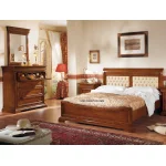 Stylowe łóżko Ferrato/tapic. orzechowe