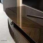 Luksusowa włoska szafka rtv drewniana Navilli brązowa