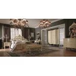 Luksusowe łóżko Wenecja/180/C2119 pudrowo-srebrne