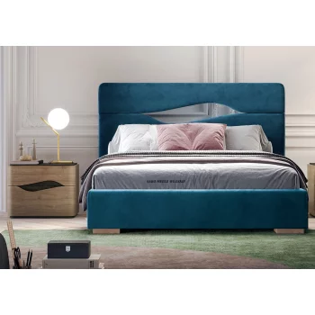 Nowoczesne łóżko z pojemnikiem Bolzano/O niebieskie