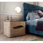 Nowoczesne łóżko z pojemnikiem Bolzano/O niebieskie
