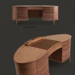 Nowoczesne biurko drewniane Spilo S02 canaletto