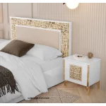 Nowoczesne łóżko Star biało-złote
