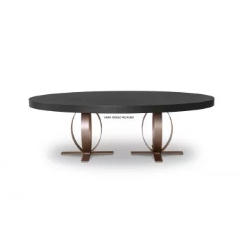 Nowoczesny drewniany stół z metalowymi nogami jesion antracytowy