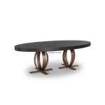 Nowoczesny drewniany stół z metalowymi nogami jesion antracytowy