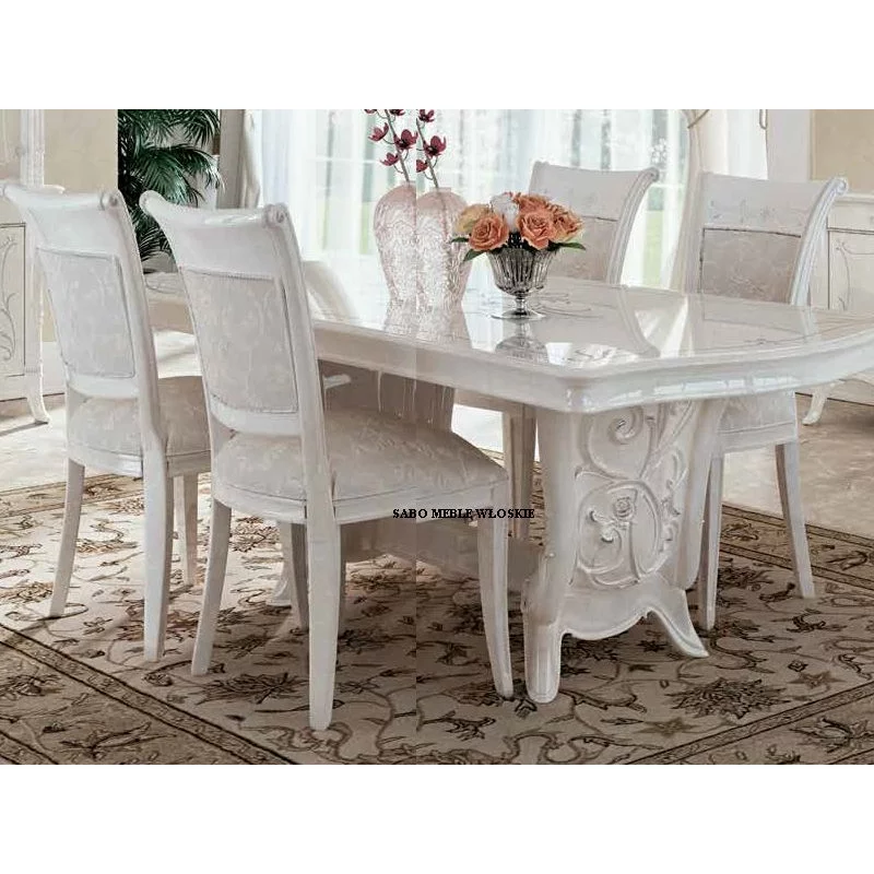 Stół nierozkł.+4 krzesła JULIETTA kość słoniowa