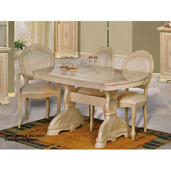 Stół nierozkł.+4 krzesła BURANO kość słoniowa