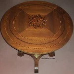 Stół okrągły nierozkładany 3546 orzechowo-złoty