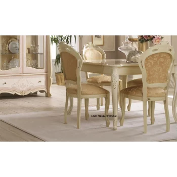 Stół prostok.+4 krzesła Positano kość słoniowa