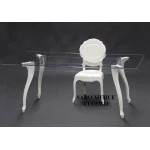 Stół prostokątny 0110 transparentny/nogi pełne białe
