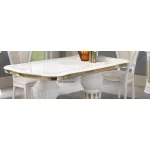 Stół rozkładany BEATE biało-złoty