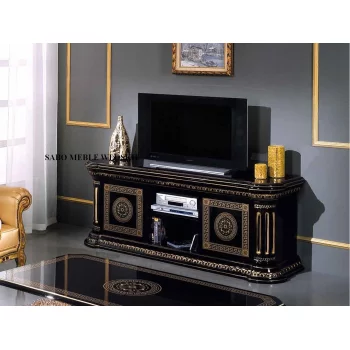 Stolik tv LCD POSELA czarno-złoty