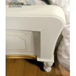 Klasyczna toaletka drewniana  F1307 biało-złota